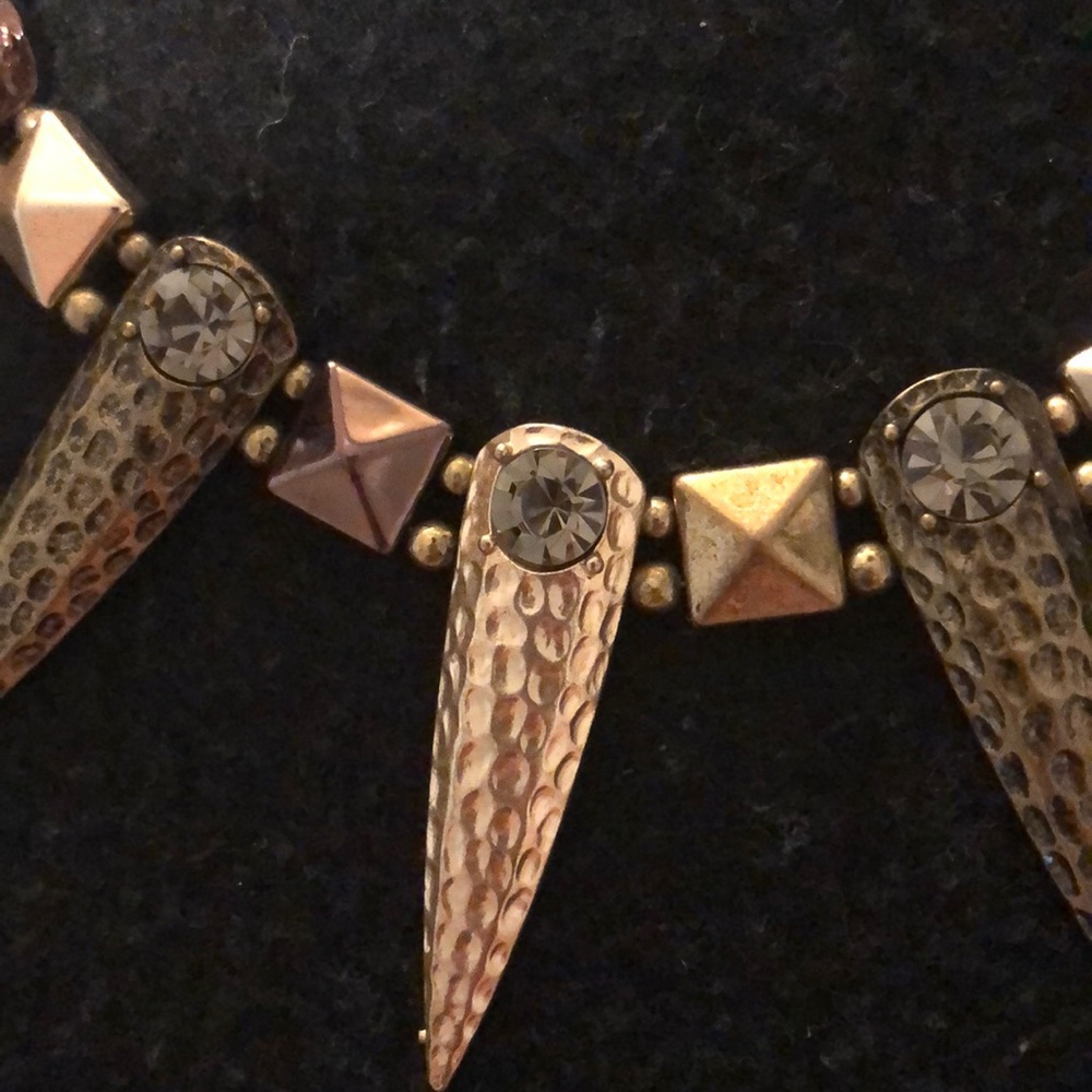 Matte Gold/Bronze Spike Necklace